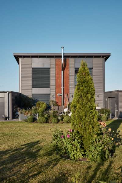 New wave in residential buildings with steel profiles, Nylanndamm in 24980 Schafflund